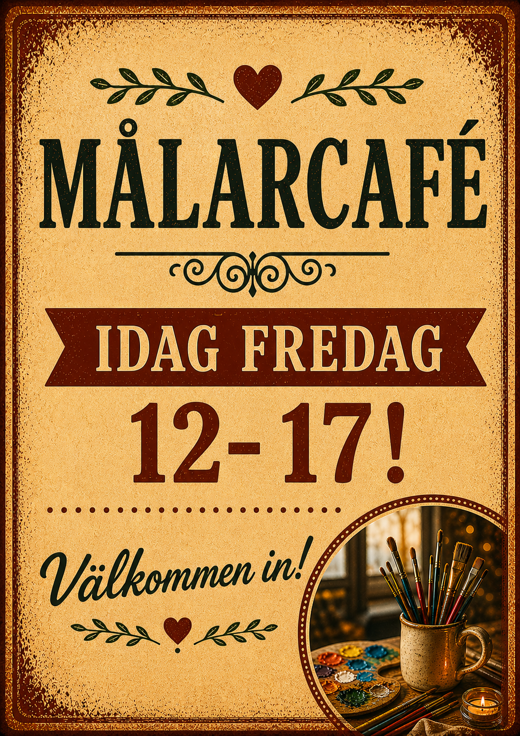 Målarcafé varannan fredag 12-17